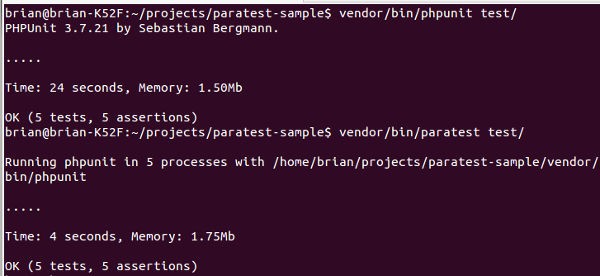 ParaTest vs Vanilla PHPUnit