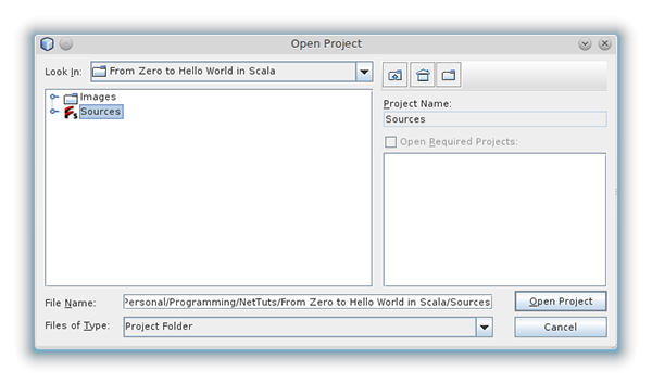 NetBeans Open SBT Project