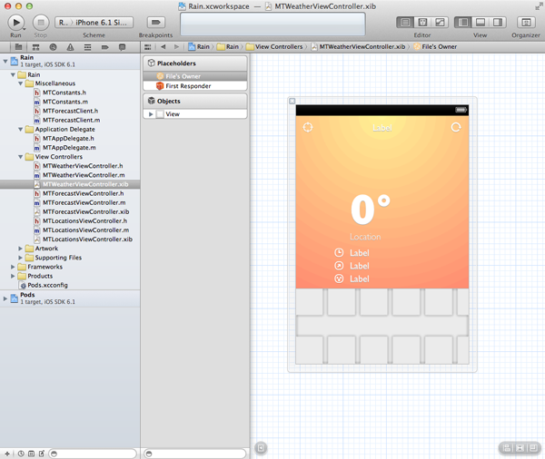 Create a Weather App with Forecast – User Interface - Creating the User Interface of the Weather View Controller
