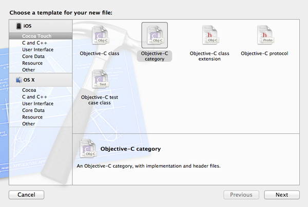 Create a Weather App with Forecast – User Interface - Creating a New Objective-C Category