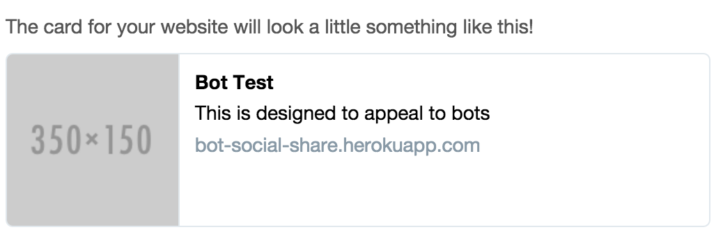 Screenshot of the Twitter Card Validator