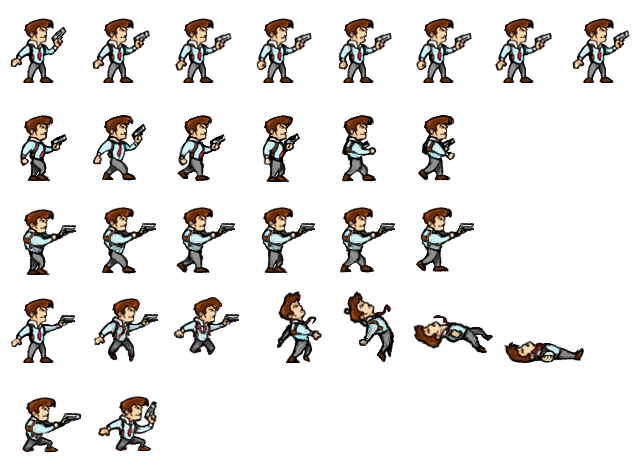 The sprites used in the tutorial