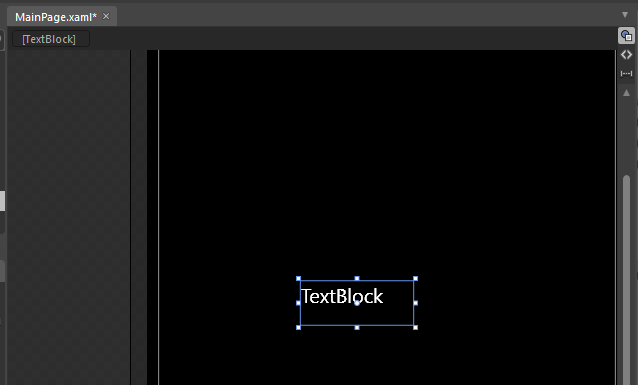 TextBlock selected on Application page TextBlock selected on Application page