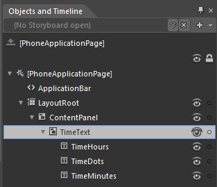 TimeText textblock TimeText textblock