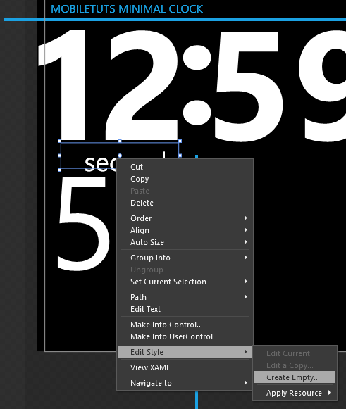 Creating the SmallTextStyle Creating the SmallTextStyle