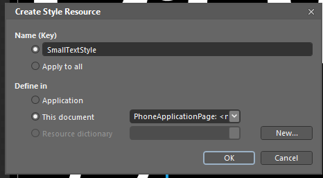 Created the SmallTextStyle Created the SmallTextStyle