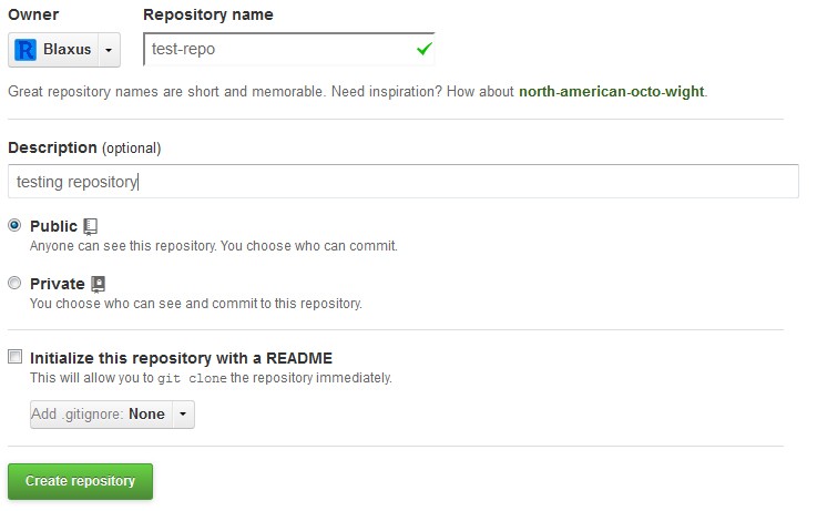 Github Create Repository