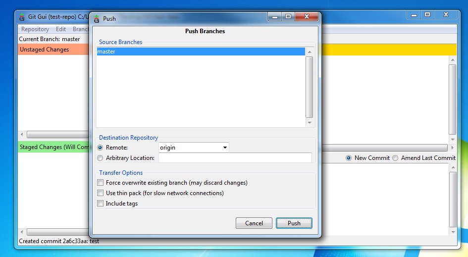 Git Gui Push