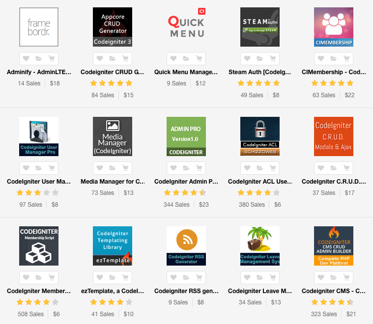 CodeIgniter plugins and code scripts on Envato Market