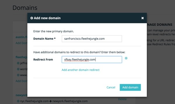 WPEngine Adding a New City Domain