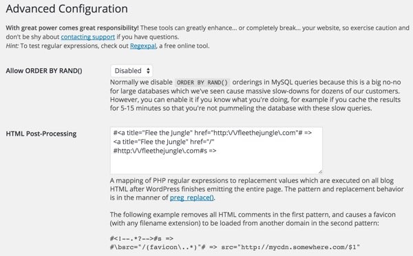 WPEngine HTML Post-Processing