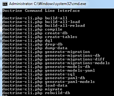 Expected Doctrine CLI output Expected Doctrine CLI output