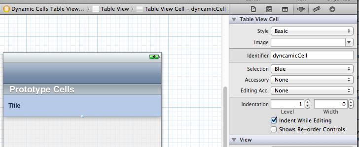Dynamic Table View Cell Definition Dynamic Table View Cell Definition