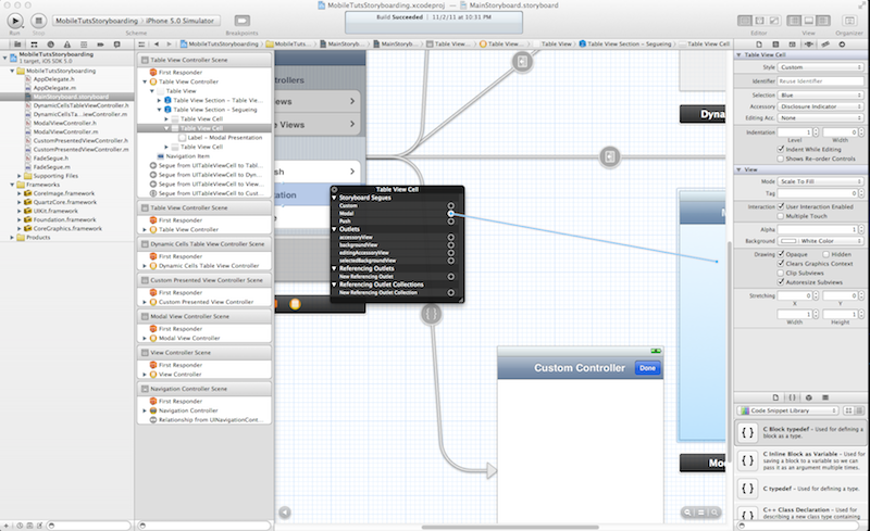 Hooking up a table view cell to a call a modal segue Hooking up a table view cell to a call a modal segue