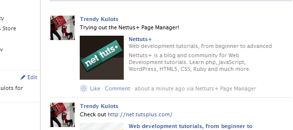 Publishing to Facebook Page