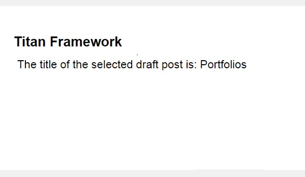 Displaying the results of the selected posts on the front-end