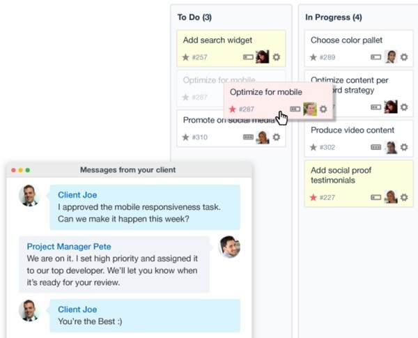 Assembla Workspaces Messaging and Cardwall
