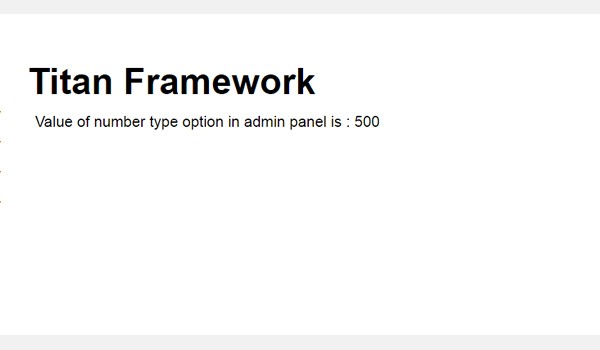 Displaying the result of the number option on the front-end