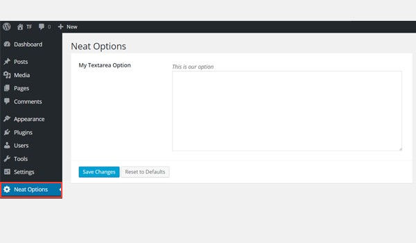 A textarea option
