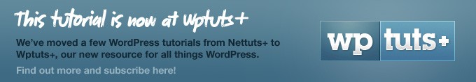 Tutorial now on Wptuts+