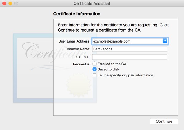 Create a Certificate Signing Request