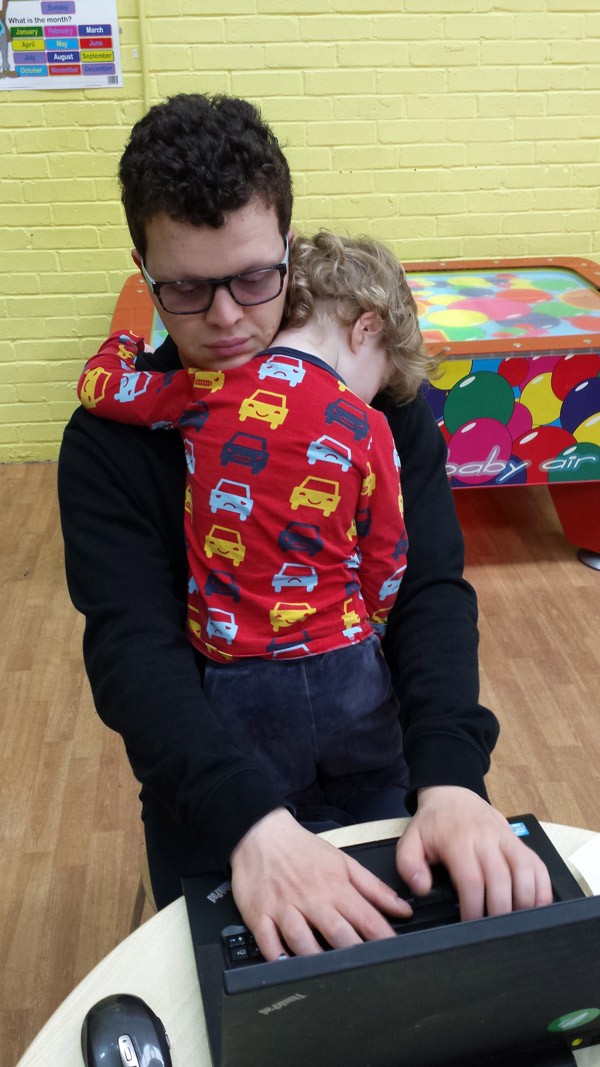 Michael working in the soft play area